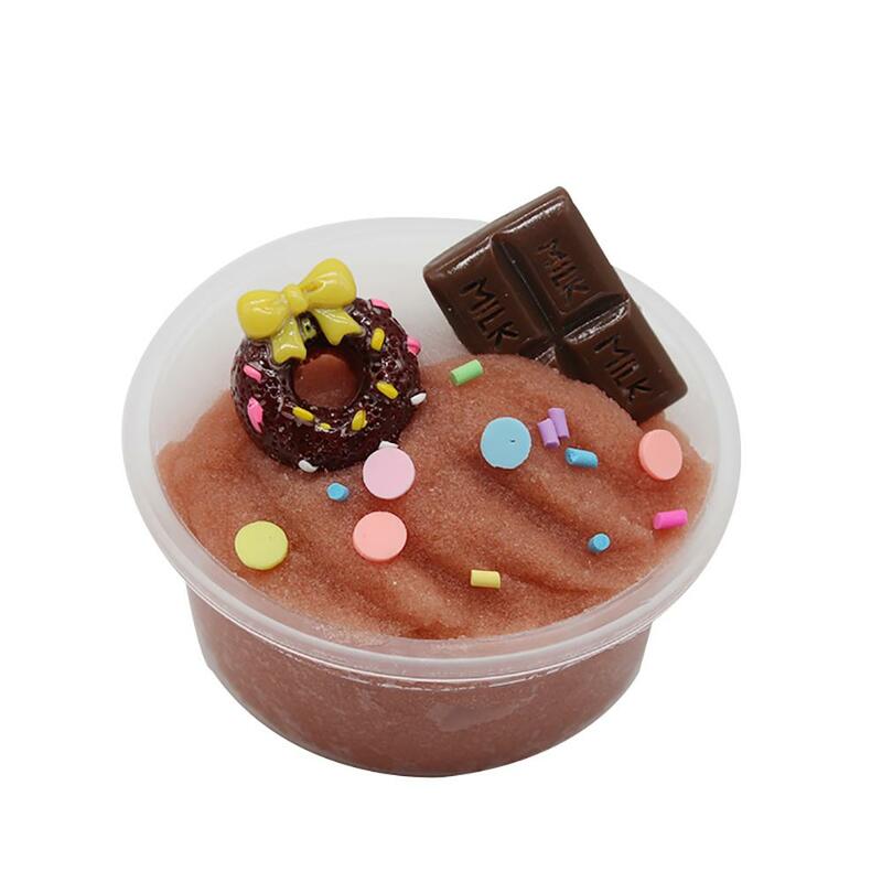 Pluizige Donut Chocolade Crème Geborsteld Sime Stopverf Klei Zacht Diy Speelgoed Hand Fidget Speelgoed Slijm Speelgoed Antistress Voor Kinderen