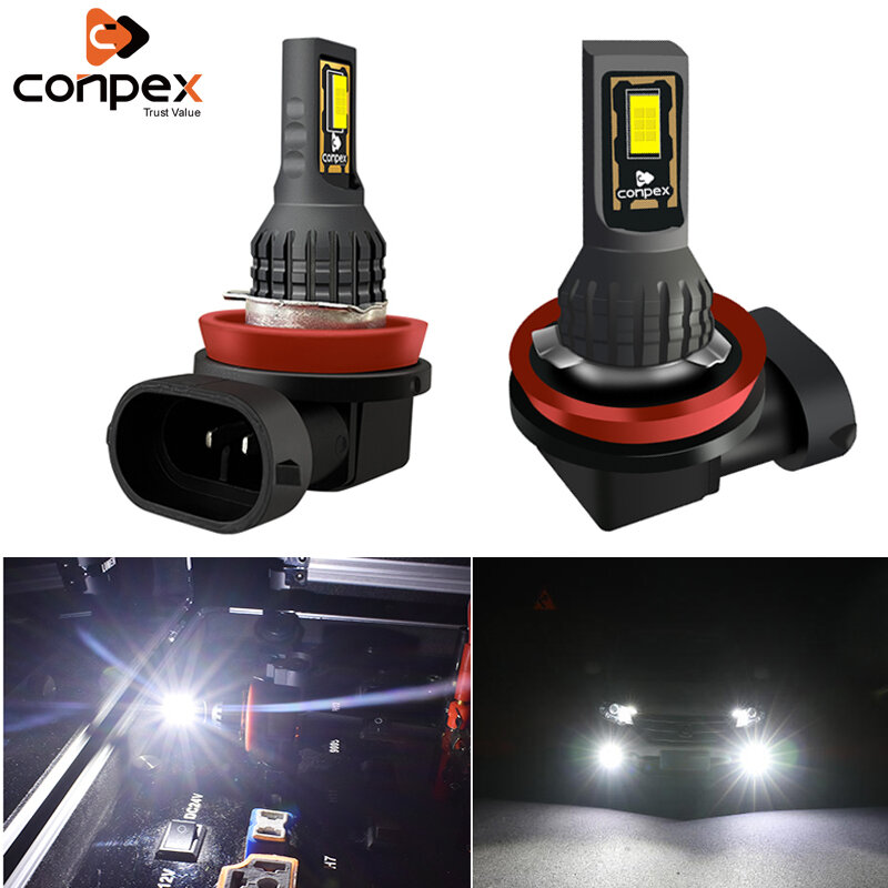 Conpex 2 uds Conpex 2 uds H8 H11 bombillas LED Canbus Error gratuito luces antiniebla de coche para BMW E60 E39 X5 E70 Audi A3 8P A4 B8 Ford Focus lámpara