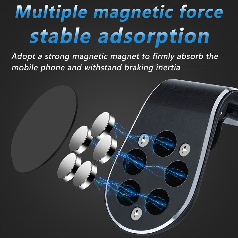 Support de téléphone magnétique de voiture adapté aux tablettes et Smartphones, forte absorption magnétique, Rotation à 360 degrés