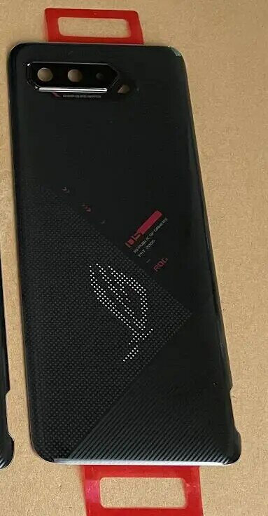 100% Originele Achter Case Voor 6.78 "Asus Rog Telefoon 5 5S ZS673KS Glas Panel Back Battery Cover Behuizing deur Deksel + Camera Lens
