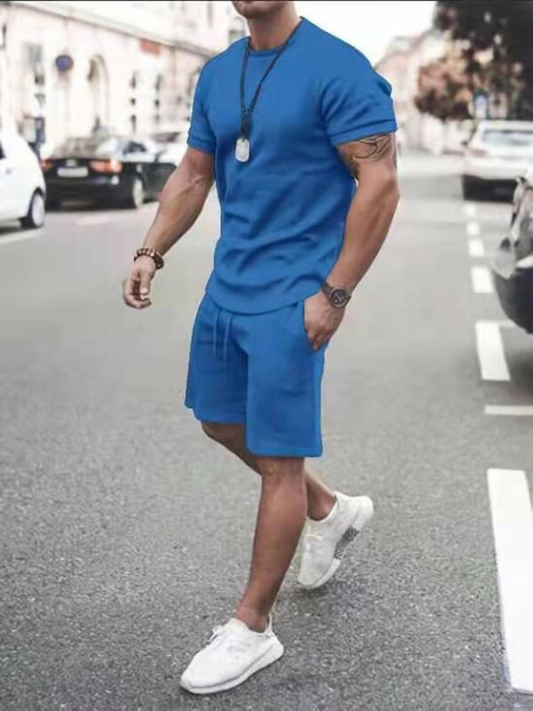 #C602 blue estilos camisa de verano de los hombres pantalón corto C 