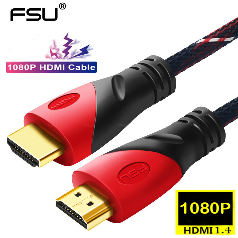 Cable delgado de alta velocidad compatible con HDMI, conexión chapada en oro con Cable Digital Ethernet 1080P, 0,5 m,1m, 1,5 m,2m,3m,5m,8m,10m,15m