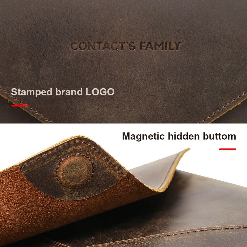 Pochette enveloppe en cuir véritable pour ordinateur portable, étui de protection pour Macbook 13.3 et 15.4 pouces
