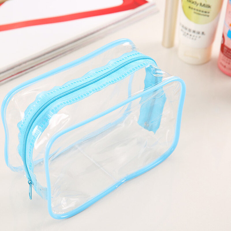 Bolsa de almacenamiento transparente de PVC para maquillaje, neceser de viaje, resistente al agua, bolso para cosméticos de mujer, 1 Uds.