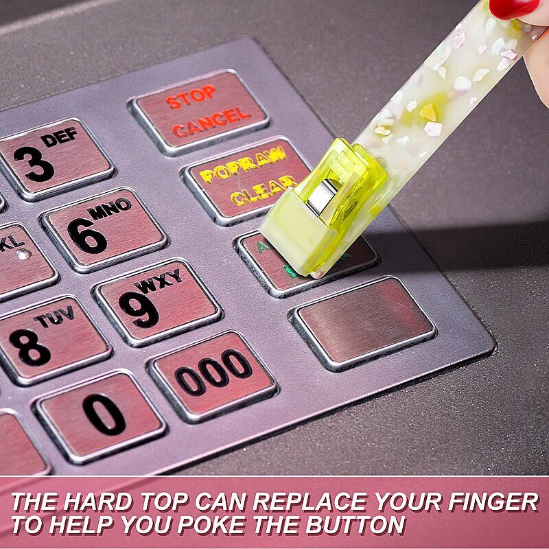긴 손톱 ATM 키 체인 카드에 대 한 귀여운 신용 카드 끌어 당기는 사람 아크릴 직불 은행 카드 그래버 긴 손톱 키 링에 대 한 클립