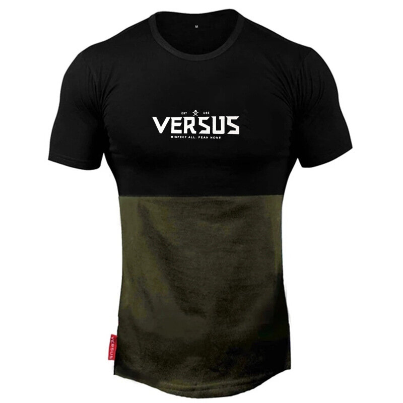 Summer New mens t shirt Fitness Bodybuilding Fashion Casual Joggers short sleeve cotton Printing Tee Tight Tops gyms clothing
