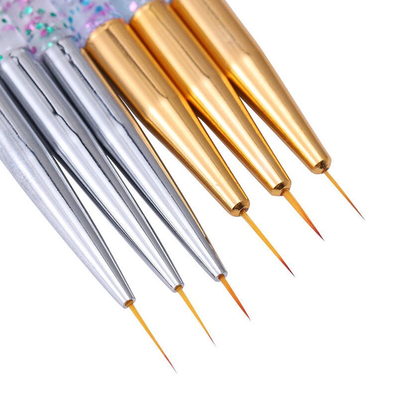 3 pz/set acrilico French Stripe Nail Art Liner Set di pennelli 3D Tips Manicure penna da disegno a linea ultrasottile pennelli Gel UV pittura