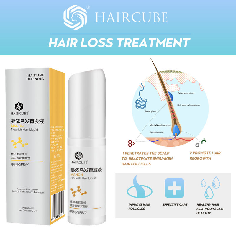 HAIRCUBE-aceite esencial de crecimiento rápido para hombres y mujeres, Kit de tónico para el cabello, suaviza el cabello, Spray Anti pérdida de cabello, reparación Natural, producto para el cuidado del cabello