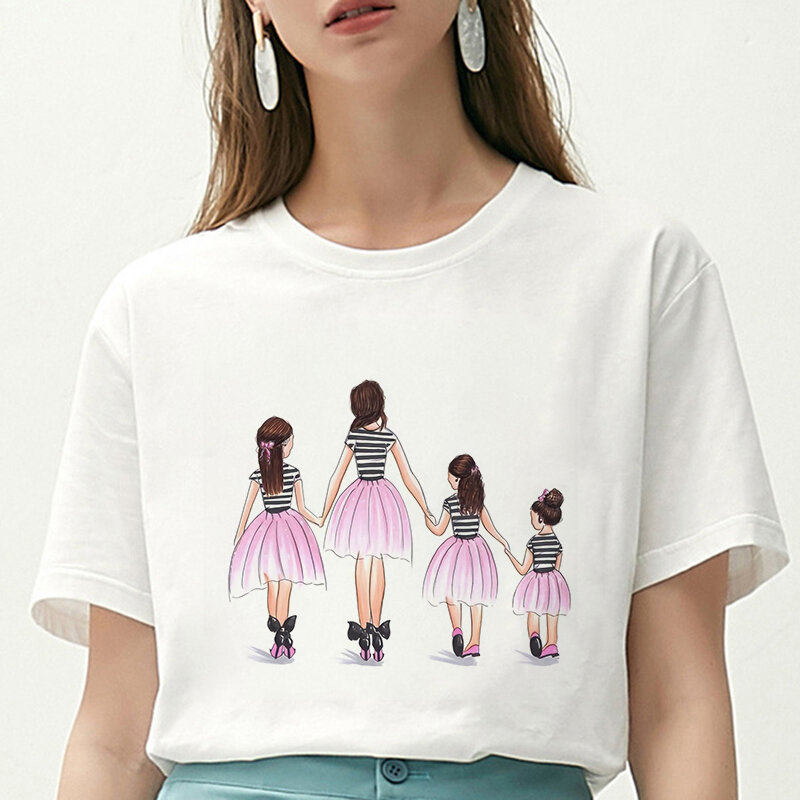 Lus Los Vrouwen Tshirt Super Mama En Kinderen Liefde Leven Vogue Print T-shirt Harajuku Kawaii Streetwear Wit Tops Tee shirt