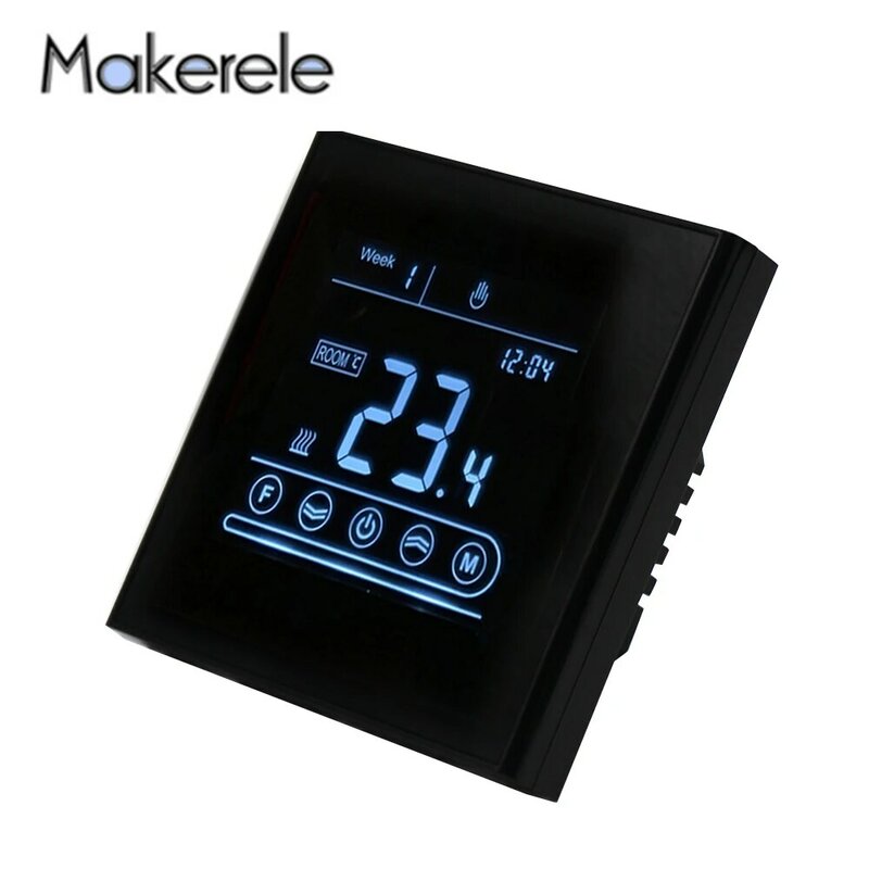Termostato controle de temperatura para água, aquecimento elétrico e de piso, makerele mk70, controle por aplicativo inteligente