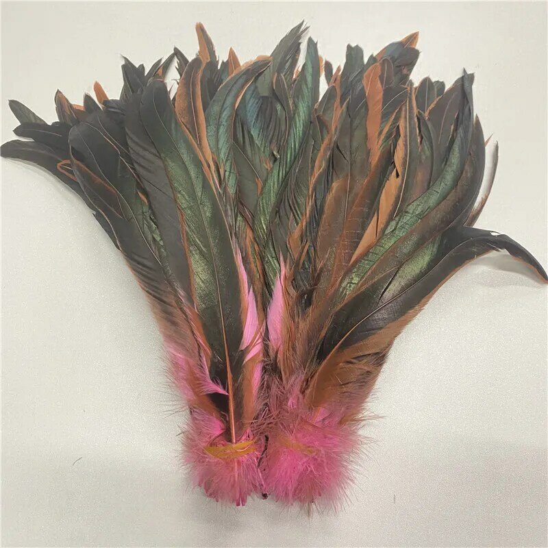 ใหม่100ชิ้น/ล็อตสีชมพู Rooster Feathers Feathers 10-12นิ้ว/25-30ซม.ฉลองสำหรับ Carnival feather