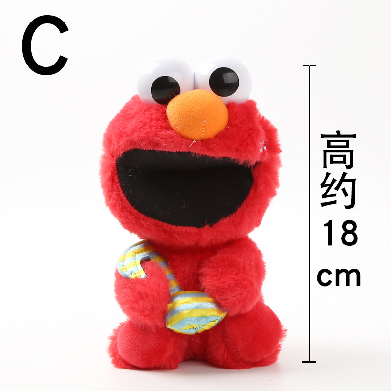 18Cm Sesamstraat Elmo/Big Bird/Cookie Monster/Moppy Gevulde Knuffel Pop Met Plastic Ogen voor Kinderen Verjaardagscadeautjes