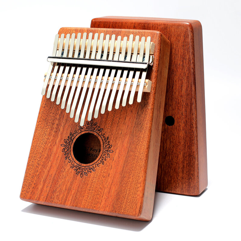 Kalimba-Piano de pulgar de 17 teclas, cuerpo Mbira de caoba, instrumentos musicales, protector de mano de madera, Kalimba, caja creativa de música