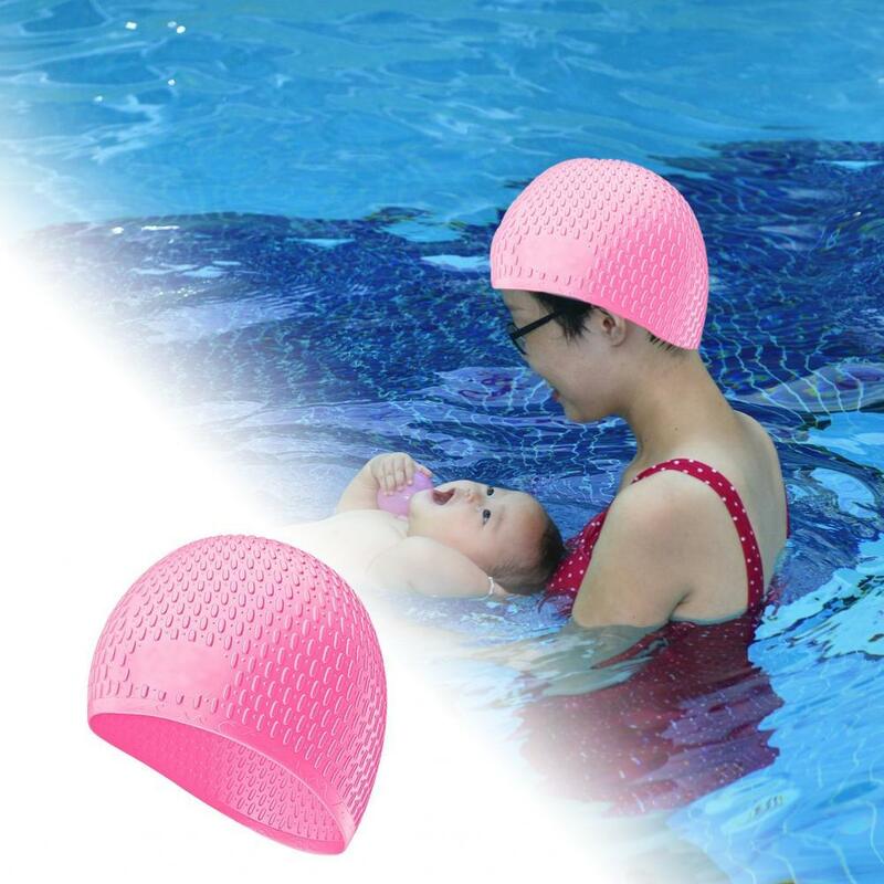 50% hotswimmingキャップユニセックス防水シリコン人間工学水泳帽子大人のためのロングヘア