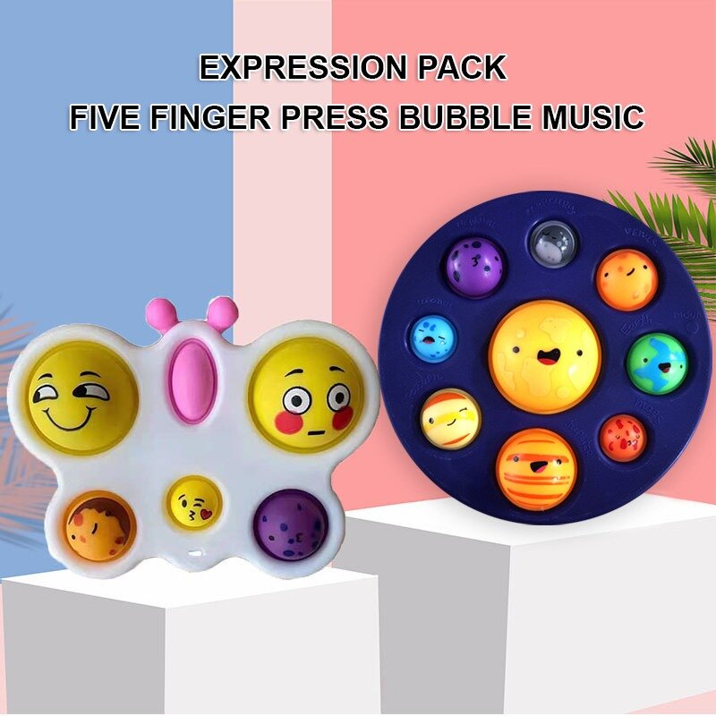 Push Bubble Strawberry Rainbow Color Fidget Toys Autism Special Needs Squeeze Sensory Anti-stress Relief Toy Adult Kids Toys