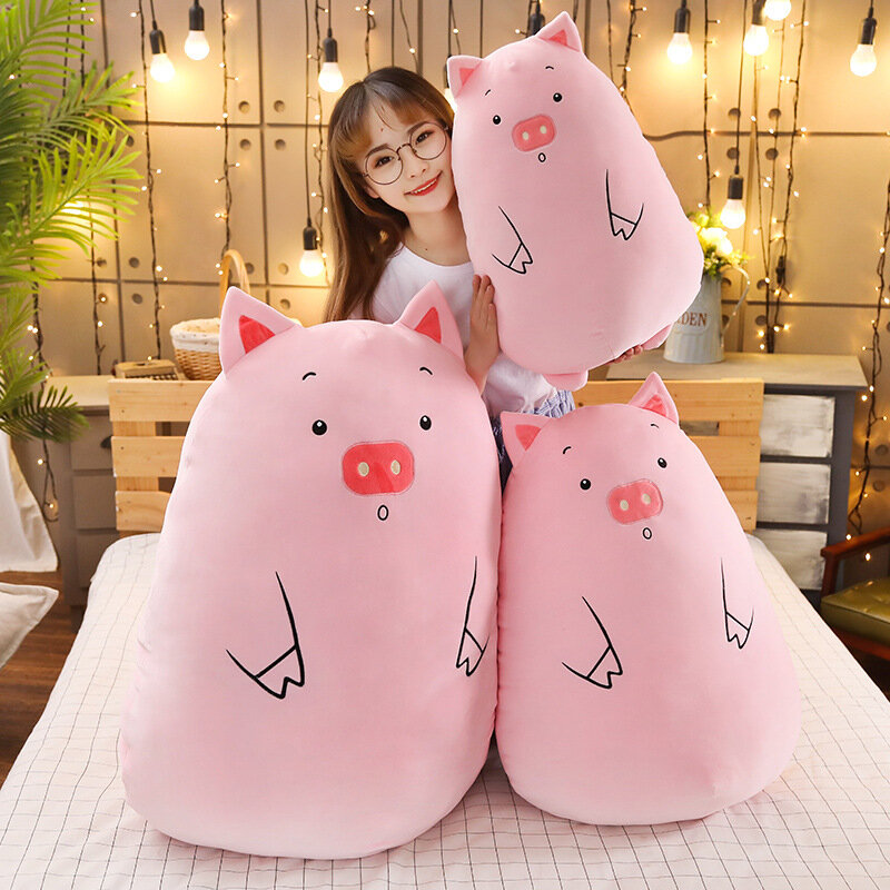 귀여운 사자 돼지 동물 모양 부드러운 봉제 인형 어린이용, 큰 베개 버디 쿠션, 발렌타인 선물, 방 장식, 신제품