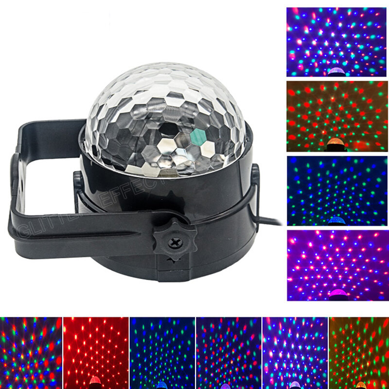 Minibola mágica de cristal LED RGB, lámpara de efecto de iluminación para escenario, fiesta, discoteca, Club, DJ, rayo de luz láser