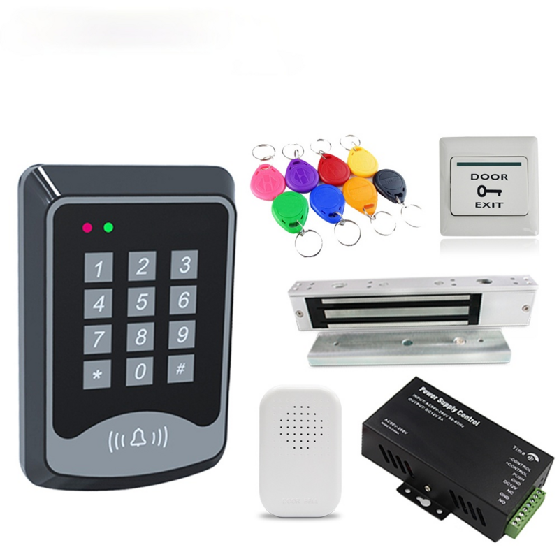 RFID Sistema de Control de Acceso de puerta Kit con las teclas del teclado de la fuente de alimentación de la cerradura de la puerta electrónica 180KG inteligente sistema de Control de acceso de puerta