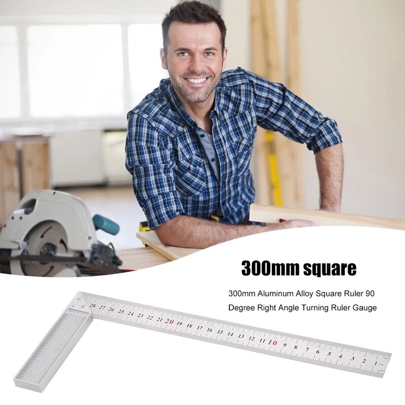 Règle tournante carrée en alliage d'aluminium, angle droit 90, outils de mesure, pour le travail du bois
