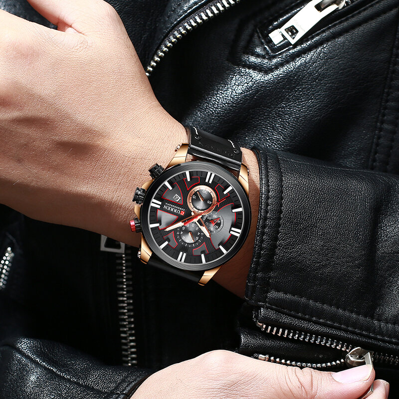 Curren relógio de quartzo à prova d'água, relógio masculino de alta qualidade com estilo casual de design simples e atmosfera de negócios