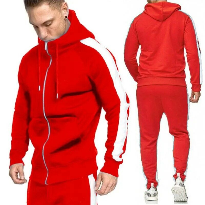 Casual Tracksuit Men Autumn HOODIES+Pants 2 Pieces Sets Sportswear Mens Tracksuit Slim Fit Sporting Suit Fashion S-3XL