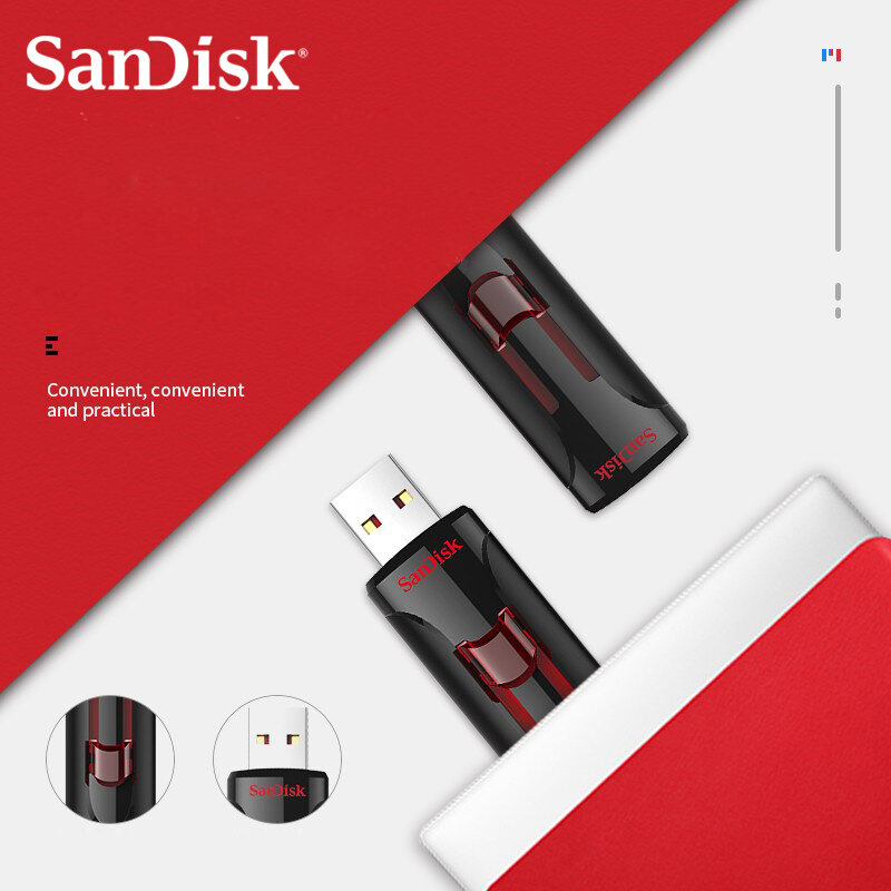 Двойной Флеш-накопитель SanDisk Cruzer Glide USB3.0 CZ600 256 ГБ 128 ГБ Флешка флеш-накопитель 3,0 флеш-накопитель 64 Гб оперативной памяти, 32 Гб встроенной памя...