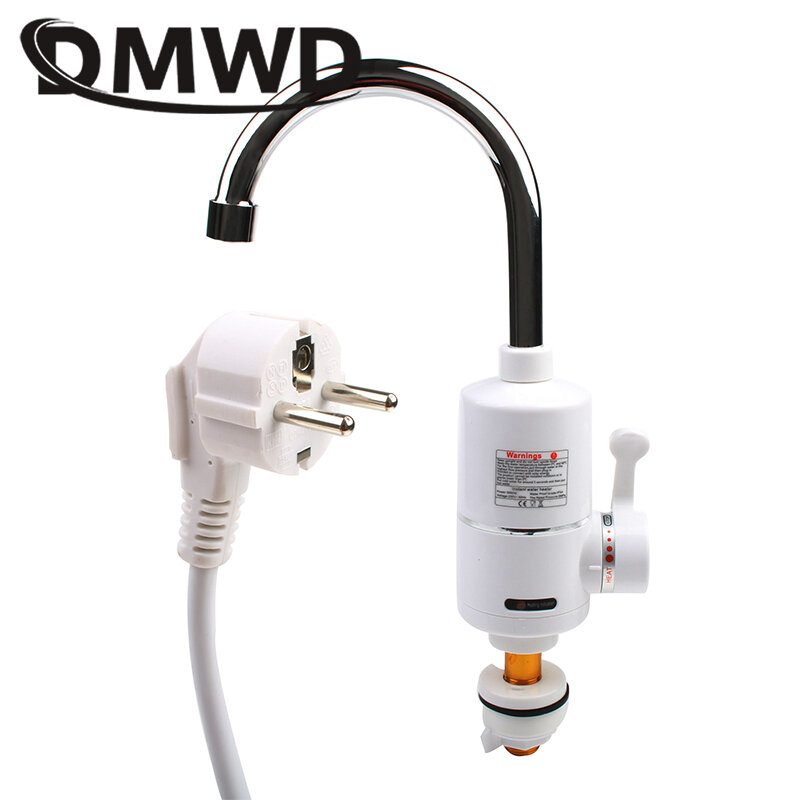 DMWD-grifo de ducha eléctrico instantáneo, 3000W, para baño, cocina, sin depósito, calefacción instantánea, agua fría y caliente, enchufe europeo y estadounidense