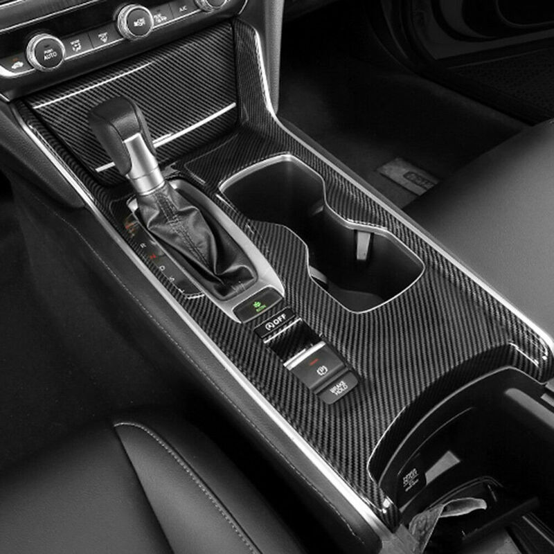 Caja de cambios Interior de fibra de carbono para coche, cubierta de Panel de soporte, accesorios interiores, para Honda Accord 2018, 2019, 2020