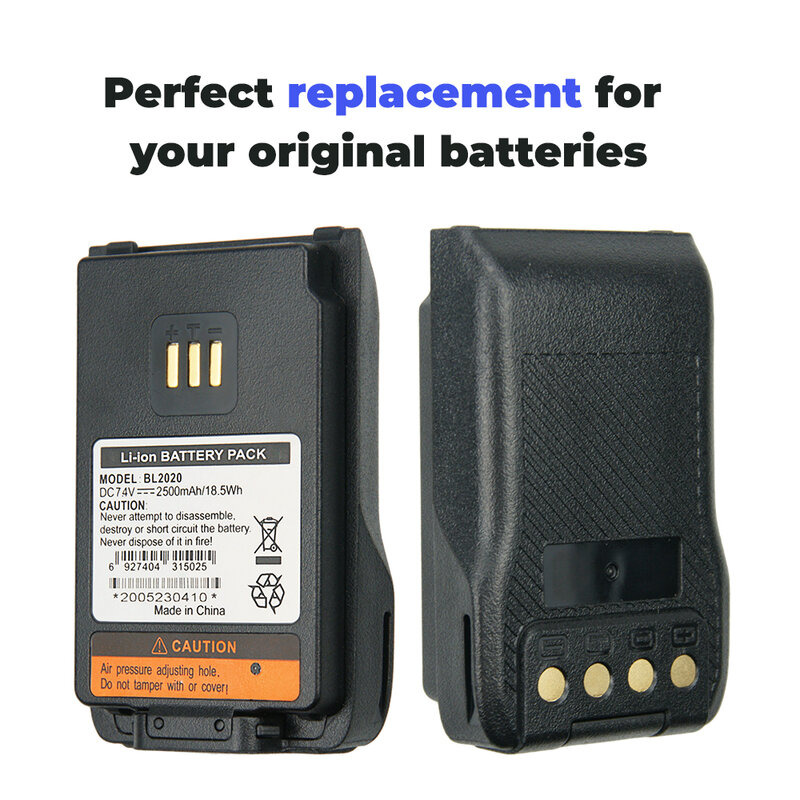 Batería de BL2020-EX para Hytera PD502 PD602 PD500 PD600 PD560 PD660 PD505, 10x2500mAh, BL1502, BL1504, BL2010