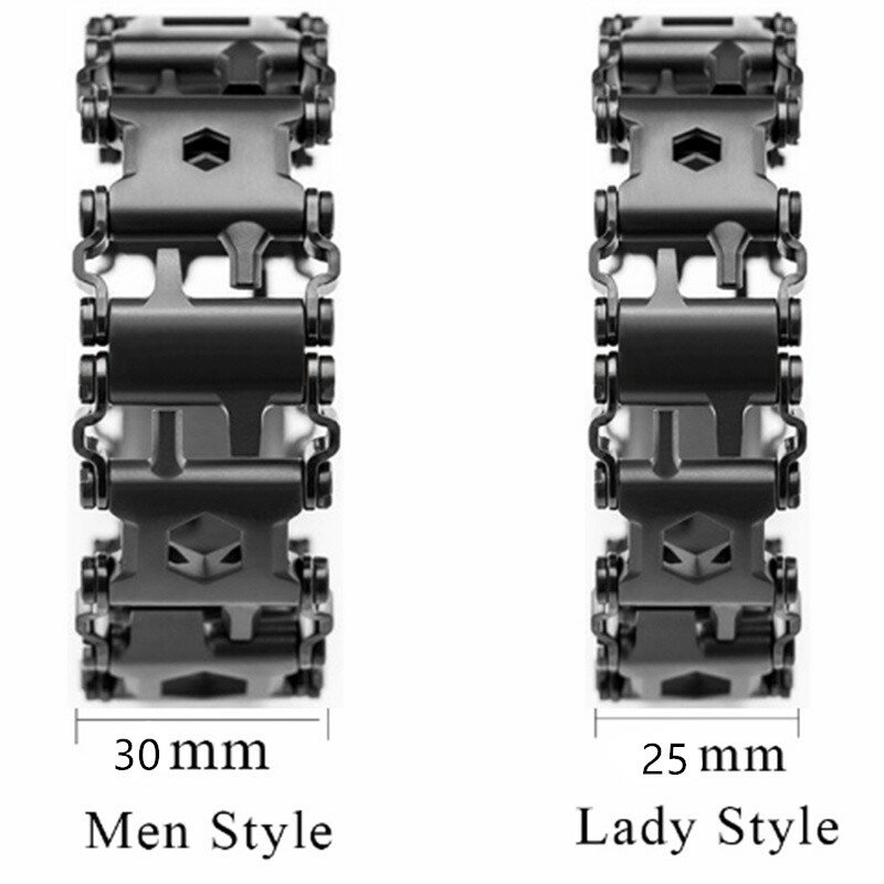 Lady Wearable TREAD feature 29 Tools Watch Link Buckle strumento multifunzione cacciavite catena a mano braccialetto di sopravvivenza sul campo