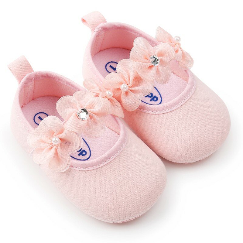 حذاء الأميرة بالزهور للفتيات الصغيرات ، أحذية عصرية للفتيات الصغيرات بزخارف الأزهار ، للمشي الأول مع قلب