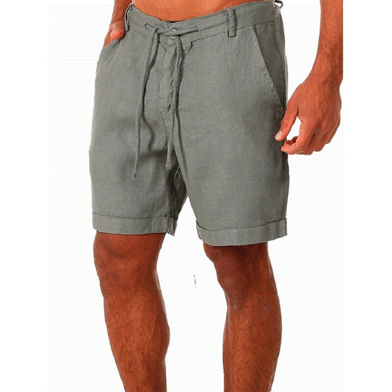 2021New Men's Cotton Linen shorts Pants Male Summer Breathable Solid Color Linen Trousers Fitness Streetwear S-4XL