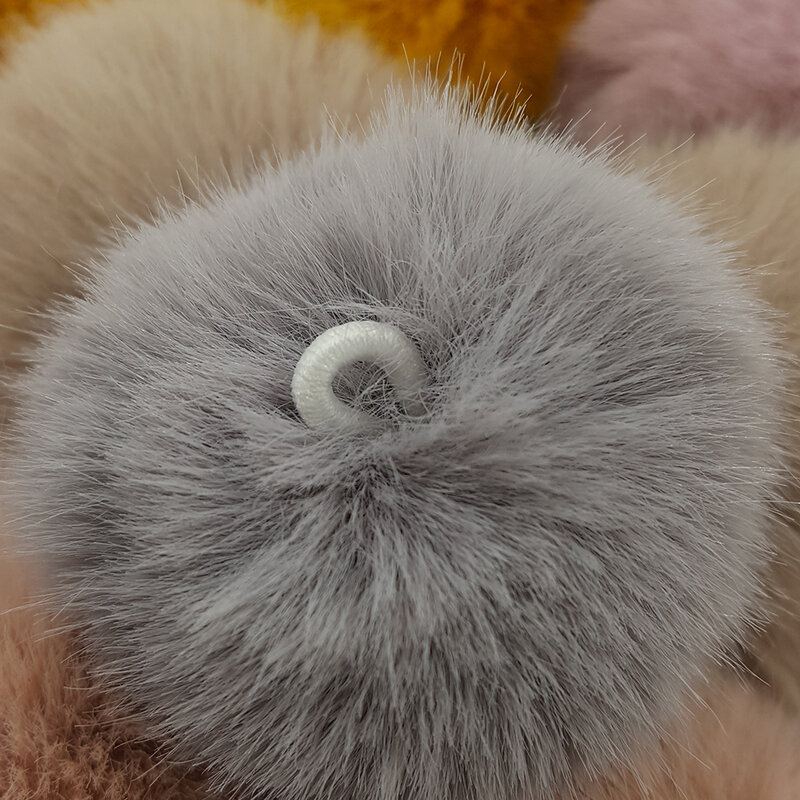 Lavida F21 4pcs 5cm Faux Mink Fur PomPoms Ball with Loops/DIY Shoes Clothing Hat Keychain Materials Accessories/Jewelry Findings