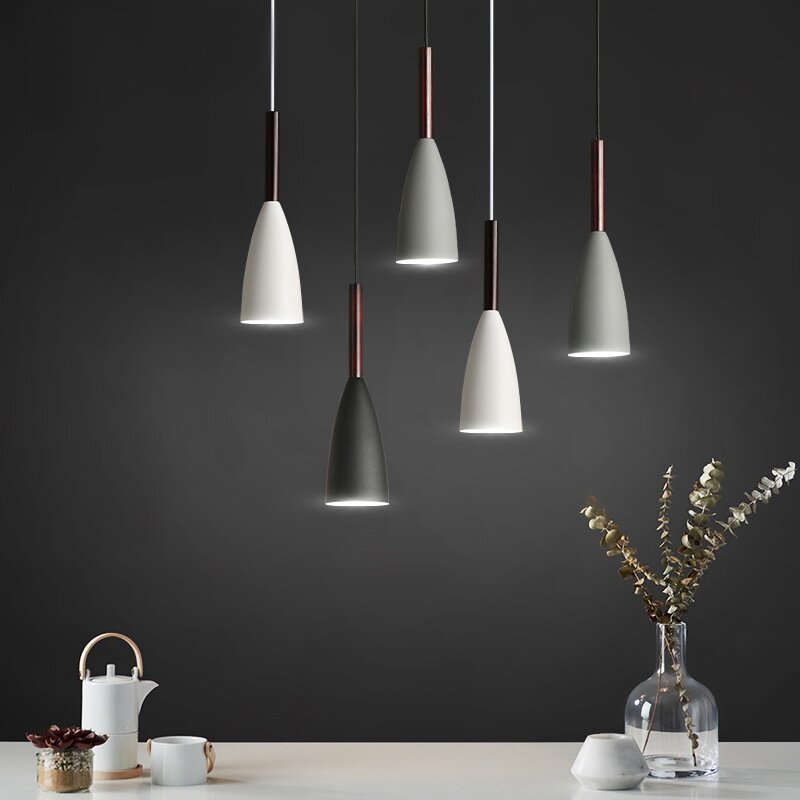 Современная Подвесная лампа E27 в скандинавском стиле, минималистичные подвесные светильники для обеденного стола, кухонного островка, осве...