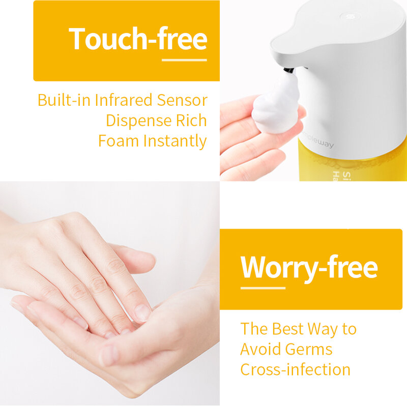 Simpleway 300ml inducción automática mano arandela 0,25 Sensor de infrarrojos desinfectante de manos sin contacto dispensador de jabón de mano para limpiar