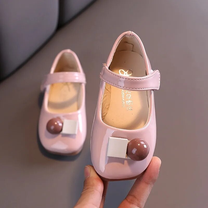 Spring Autumn Children's Shoes Baby Toddler Girl Candy Color Patent Leather Shoes Princess Elegant Flat Party Cute Shoes