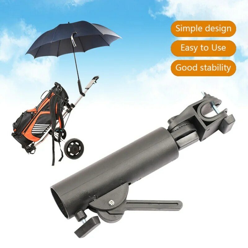 Suporte universal de guarda-chuva para carrinho de golfe, portátil, ângulo ajustável, acessório para uso externo
