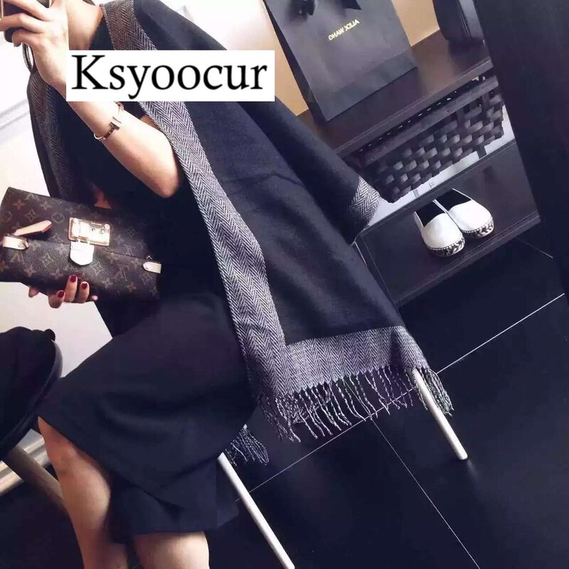 Ksyoocur-bufandas cálidas de Cachemira para mujer, chales de moda de sección larga, tamaño de 190x65cm, marca Ksyoocur E10, novedad de 2020