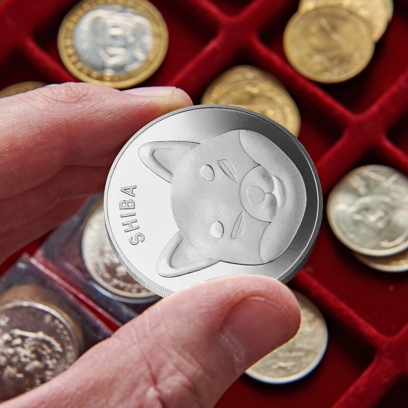 Monedas conmemorativas de SHIBA, moneda de oro, de Metal, chapadas en Dogecoin, monedas coleccionables