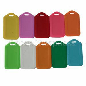 5Pcs/lot Ramdom Color Plastic Travel Luggage Tags Fashion Colorful Luggage Labels With Transparent Straps