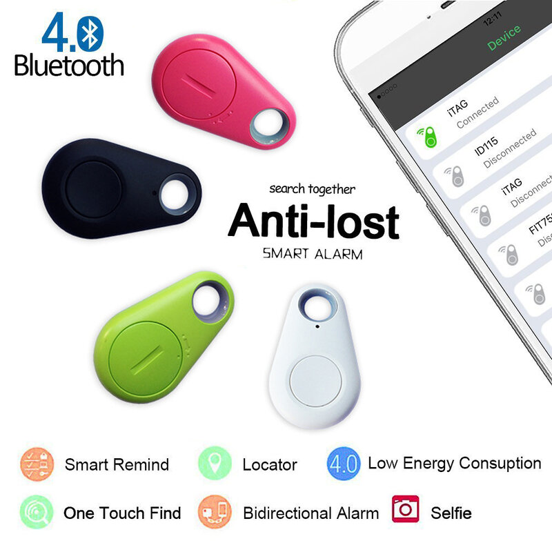 Mini Smart GPS Tracker Waterproof Bluetooth Tracker Anti-Lost Alarm Tag Wireless Finder Locator Pet Dog Cat Keys Wallet Bag Kids