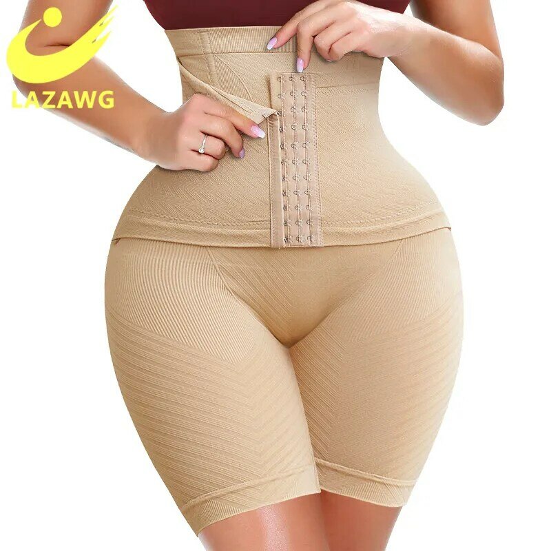 LAZAWG Body Shaper Panties Firm Tummy Control Belly Shapewear Thigh Slimmer Butt Lifter Girdle Hook Waist Trainer Shaper Shorts