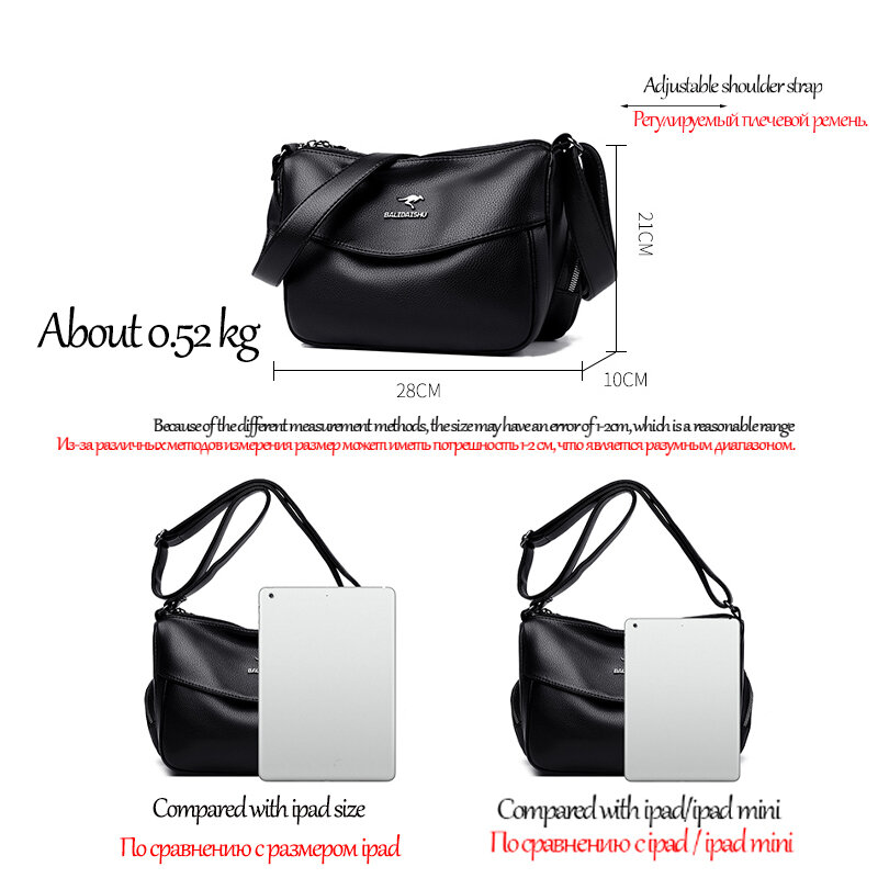 حقائب كتف جلدية بلون واحد للنساء 2021 جديد فاخر سعة كبيرة Vintage حقيبة كروس عالية الجودة كيس Epaule