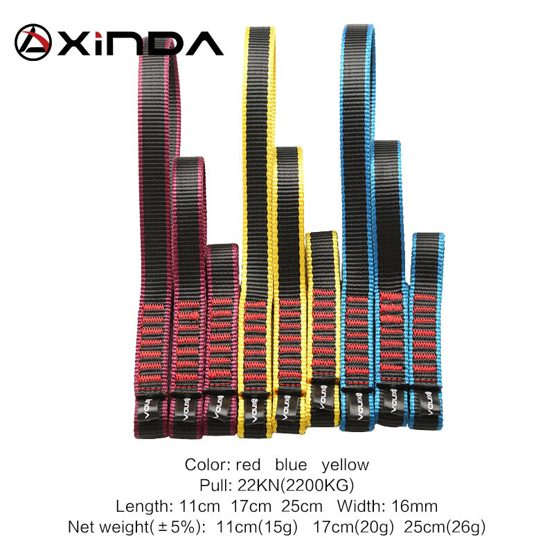 Xinda Outdoor Rock Climbing Belt Support Protective Sling High Strength Wearable Polyester Belts Moutaineering Equipment kits