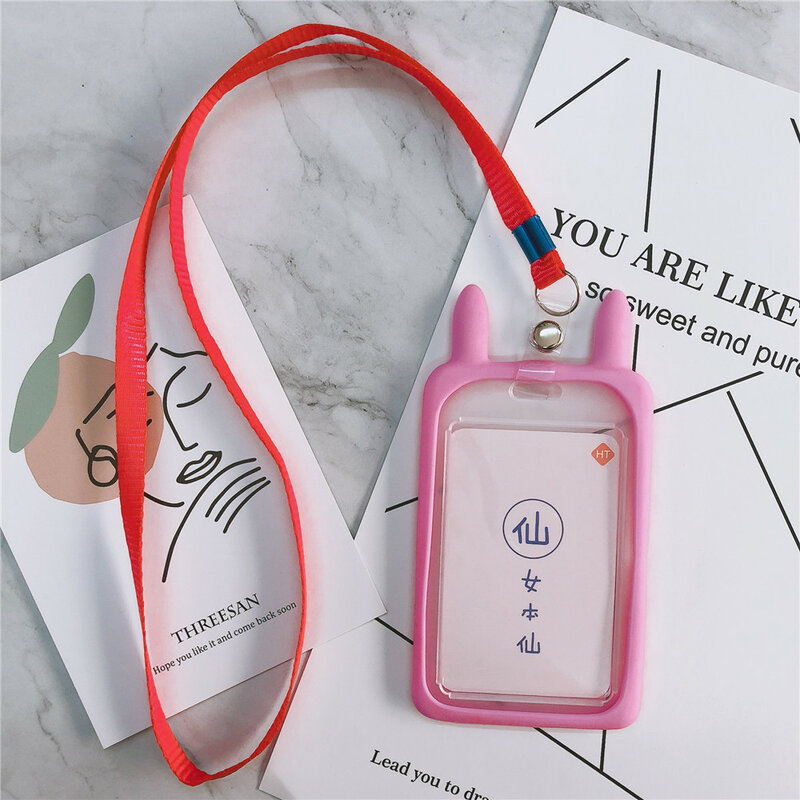 High Quality Credit Card Id Holder Cute Cartoon Silicone Bus Card Case Cover Key Holder Ring Luggage Tag Trinket New Arrival