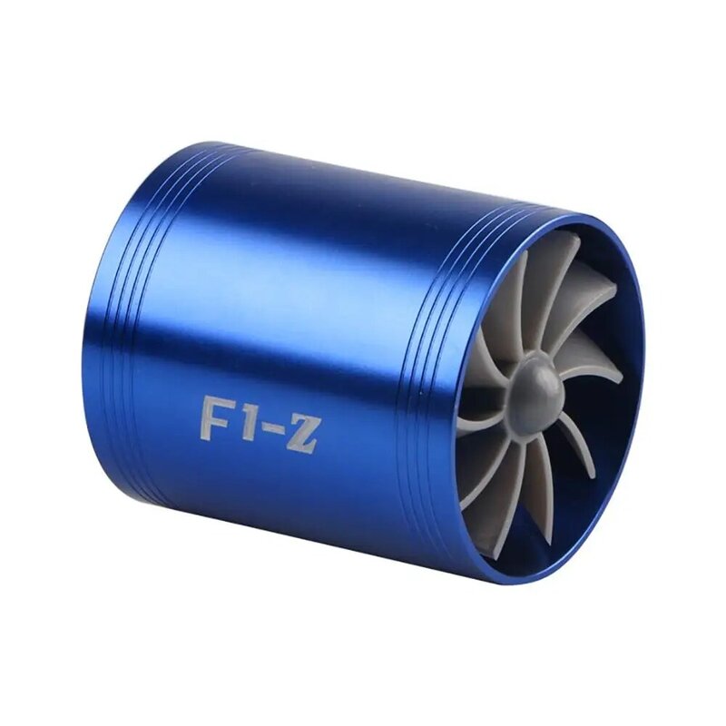 Universele Auto Turbine Supercharger & 3 Rubber Covers 3000Rpm F1-Z Dubbele Turbo Luchtfilter Intake Fan Brandstof Gas saver Kit