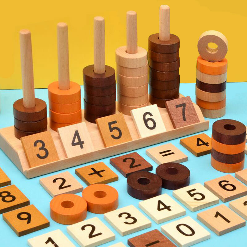 初期教育算術演算木製列教育玩具追加と引き算操作学習ビーズ子供のおもちゃ