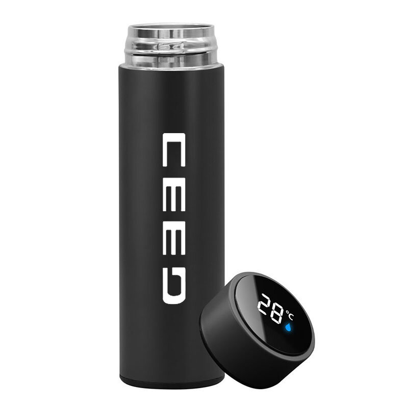 500ml Stainless Steel Coffee Thermos Mug With Temperature Display Car Vacuum Flask Travel Insulated Bottle For Kia Ceed
