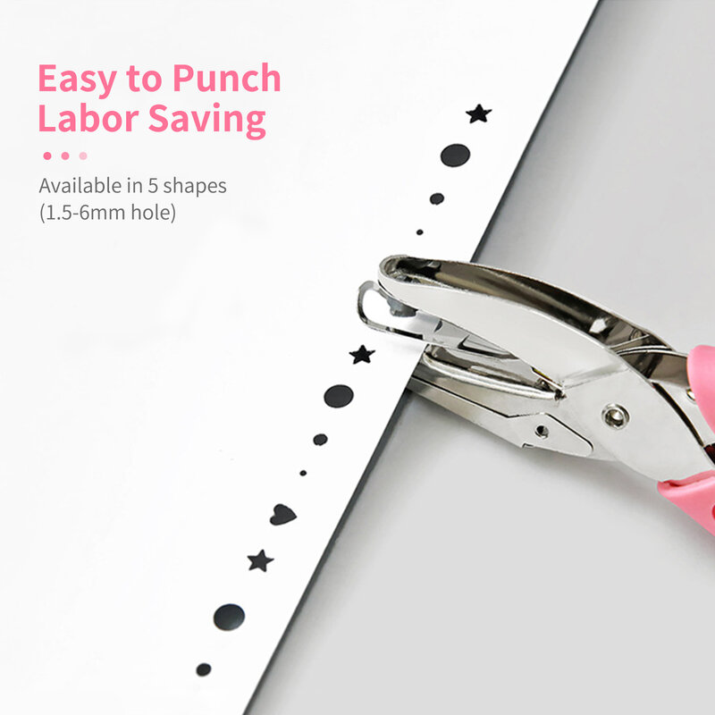 2021 New Hole Puncher กระดาษหัวใจรูปทรงกลมโลหะคู่มือ DIY กระดาษหลวมโรงเรียน Office Binding เครื่องเขียน