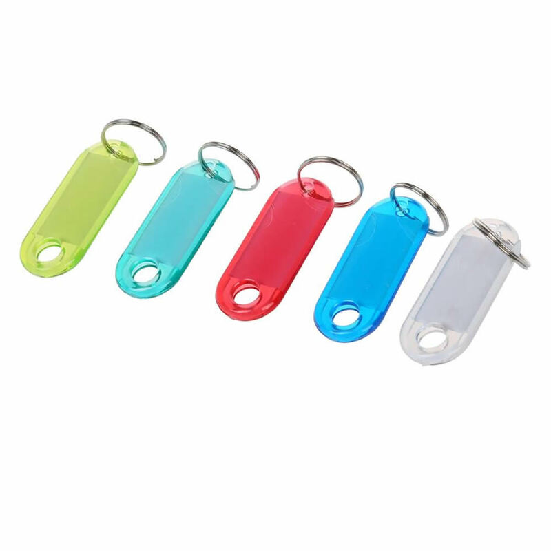 Porte-clés multicolore en plastique PP, étiquette de bagage, numéro d'hôtel, vente en gros, 10 pièces